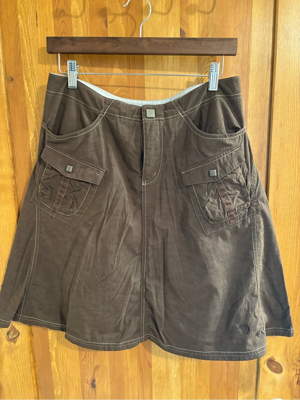 Mountain Hardwear Brown A-Line Skirt with Flap Pockets